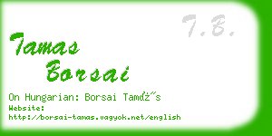 tamas borsai business card